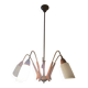 Vintage Scandinavian chandelier with 5 arms (1950s–60s)