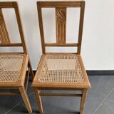 Paire de chaises cannées en chêne massif – rénovées