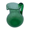 Cruche en verre Biot bullé soufflé vert