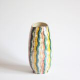 Colorful 1950s vase by Hubert Bequet, Belgium