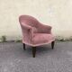 Pink velvet convertible armchair