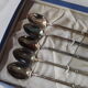Old box with five spoons