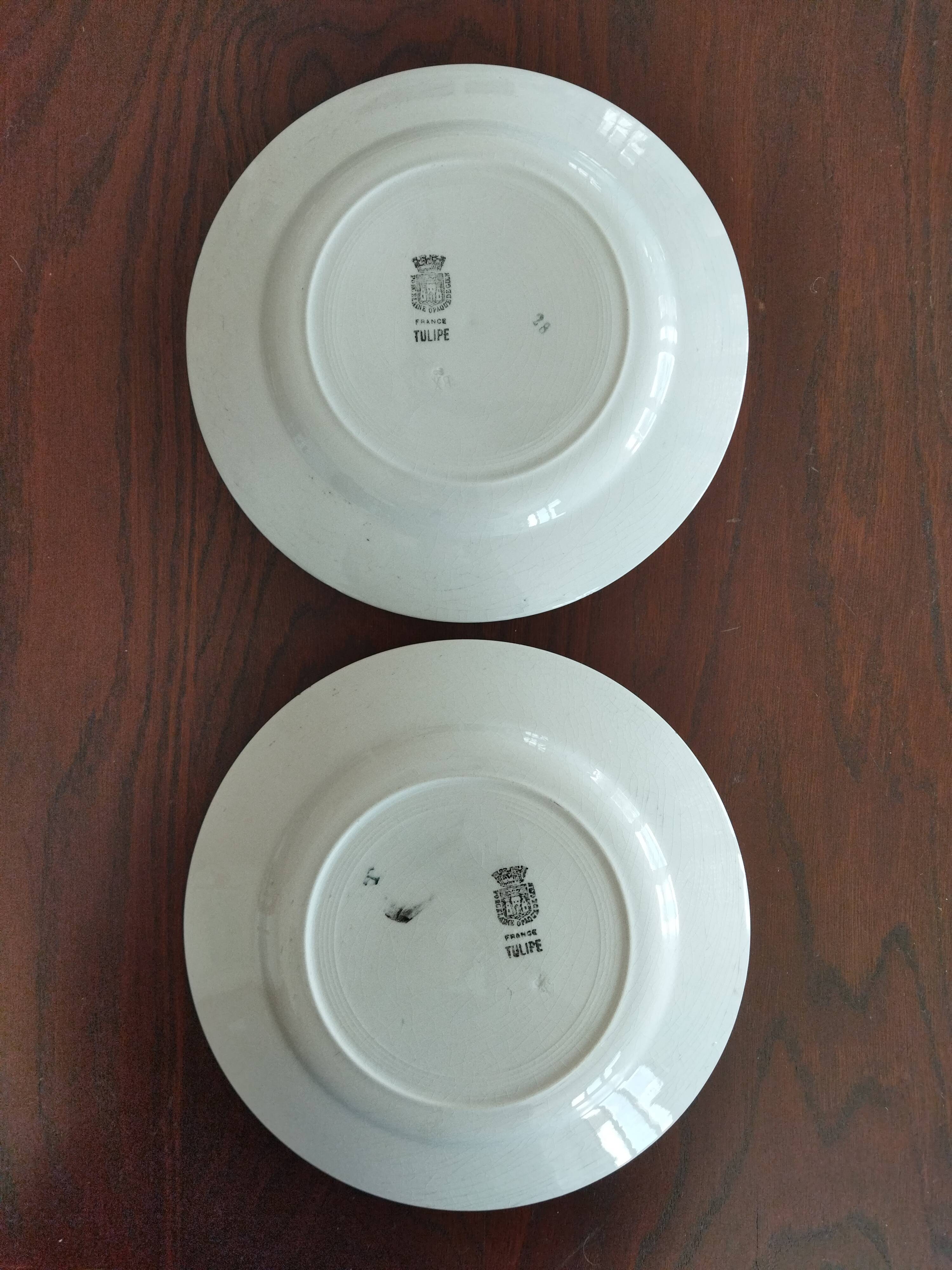 8 French earthenware dinner plates (Gien Sarreguemines Digoin Moulin des Loups Orchies)