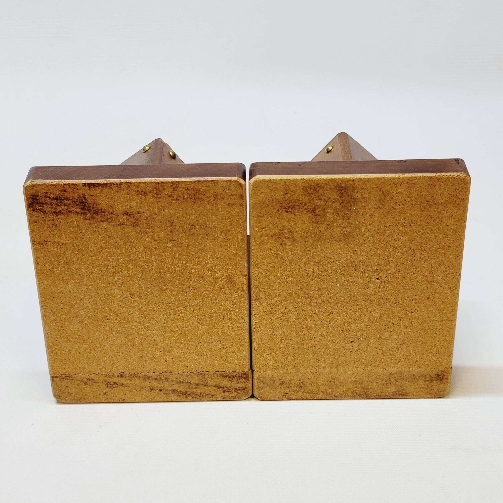 Pair of French Art Deco Wooden Bookends with Dice