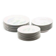 Set of 7 porcelain plates Lourioux Deshoulières - dessert, plates and deep bowls.