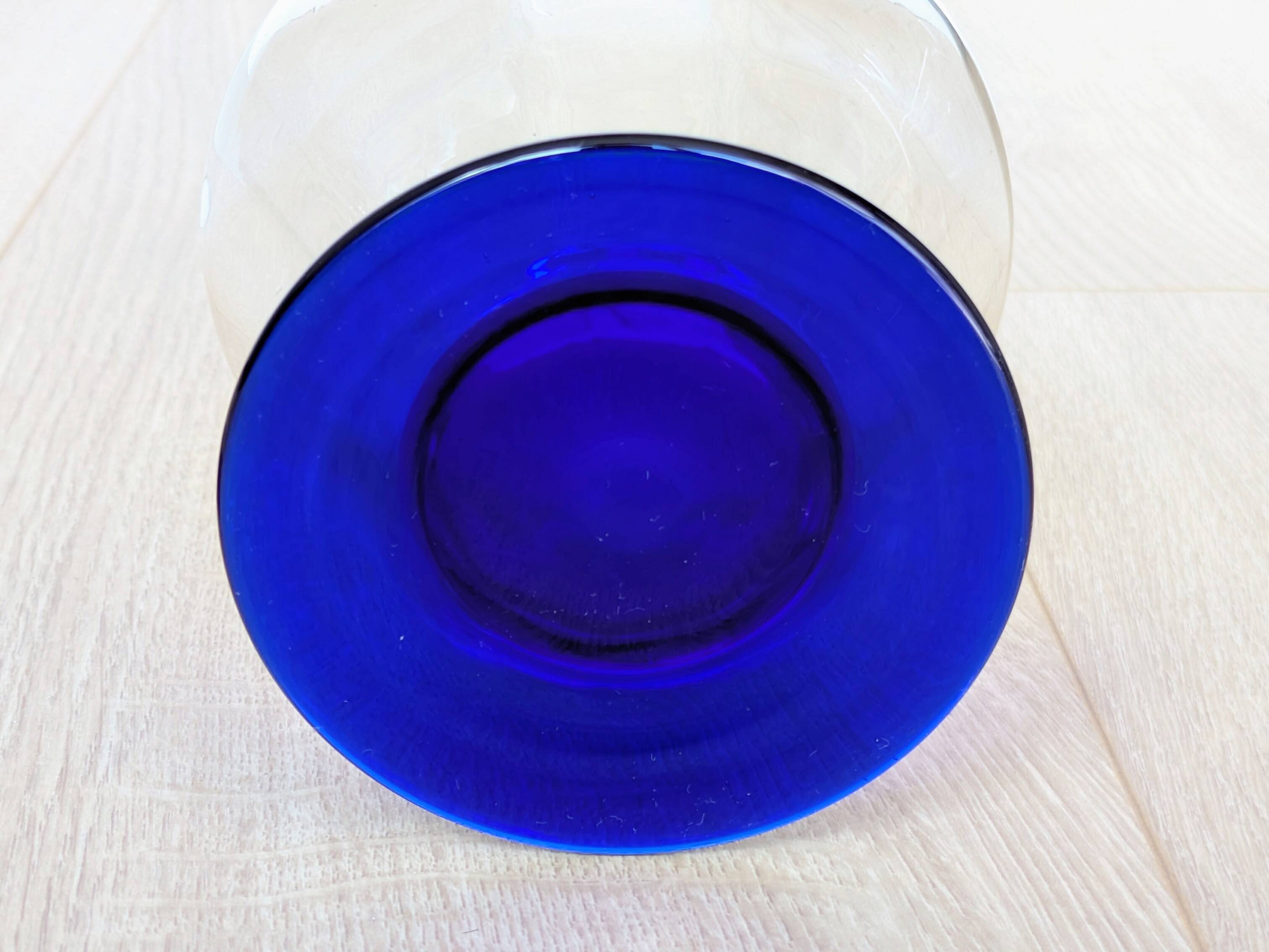 Elegant Two-Tone Carafe - Blown Glass White & Cobalt Blue - Murano Style