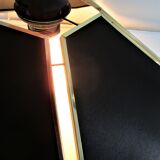 Black flower and gold hanging lamp, 80s