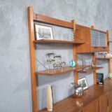 Mid-Century Modular Free Standing  Teak Wall Unit by Kjell Riise for Brodrene Jatogs, Norway, 1960s