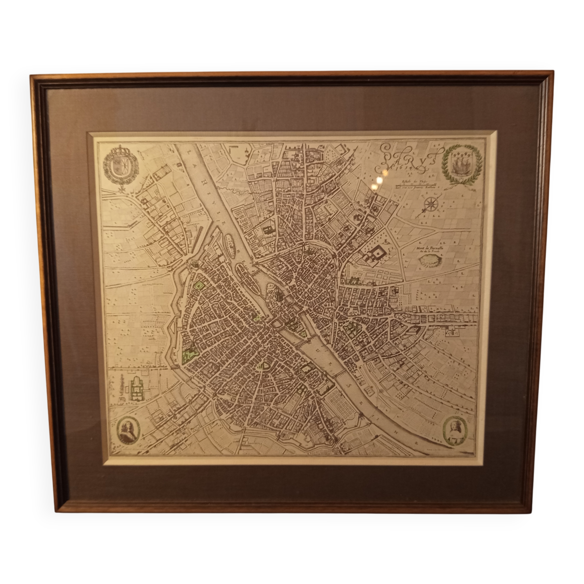 Historical map – Plan of Paris in 1654 after Caspar Merian