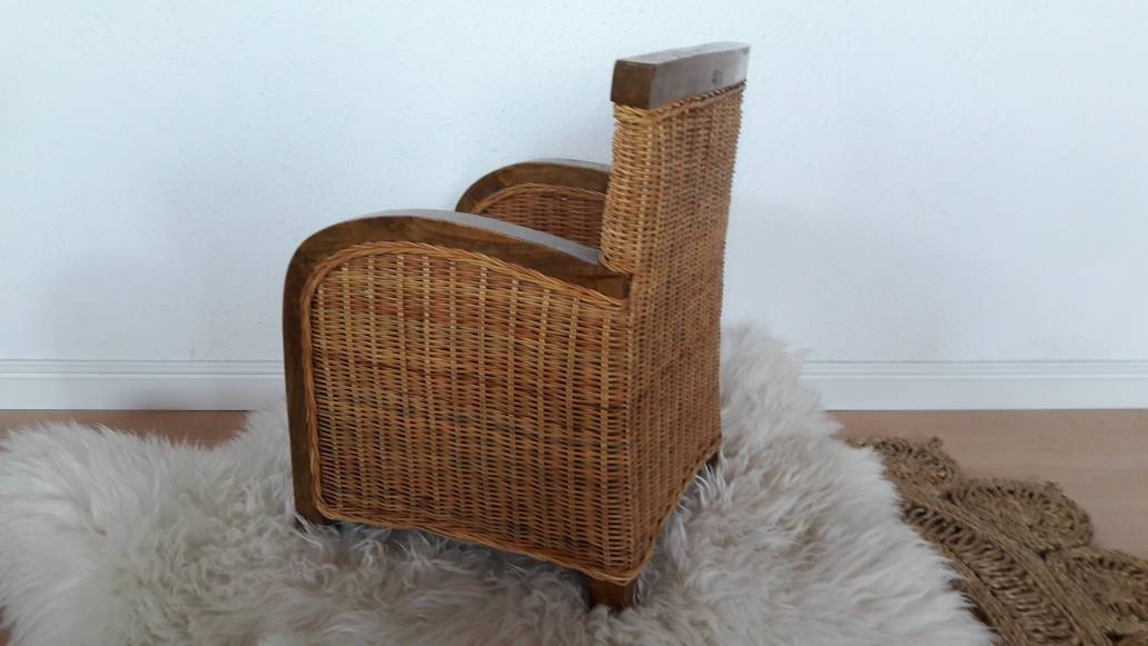 Fauteuil en rotin vintage