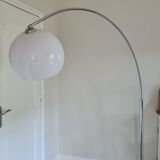 Floor lamp design Lampshade White / chrome and marble