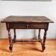 Antique farmhouse table in solid oak – rustic Louis XIII desk