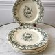 Set of 6 dessert plates Terre de Fer Gien model "Laviary" late nineteenth
