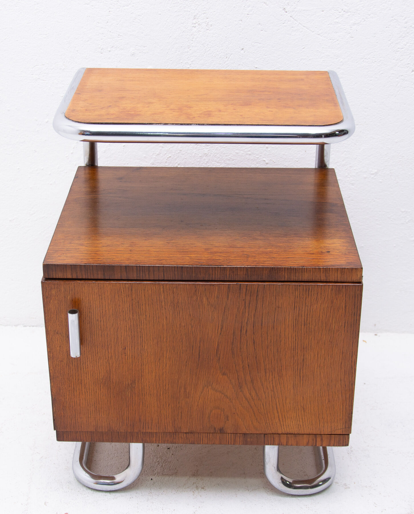Pair of functionalist chromed night stands by Kovona, 1950’s, Czechoslovakia