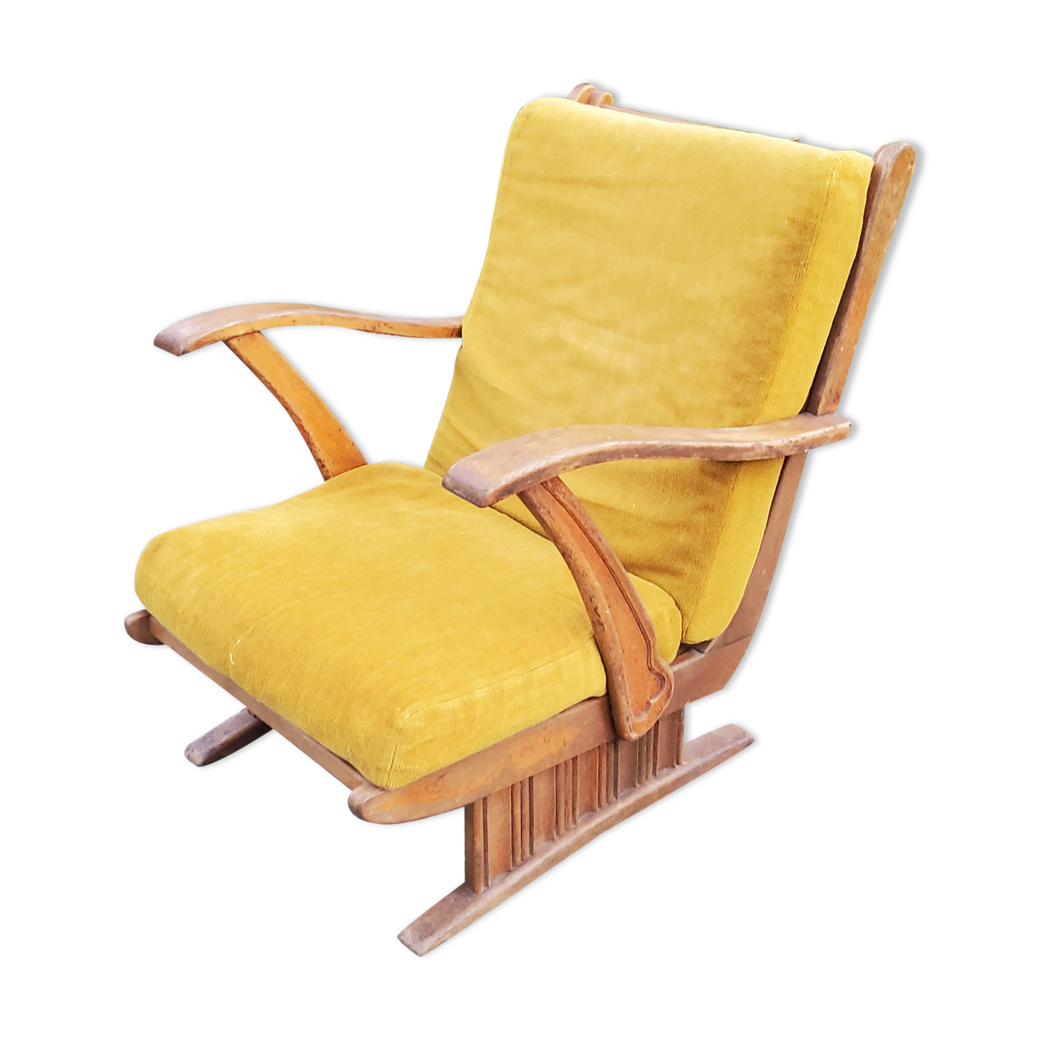 Sleigh armchair of the 40s/50s in oak