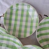 Antique checkered soup plates