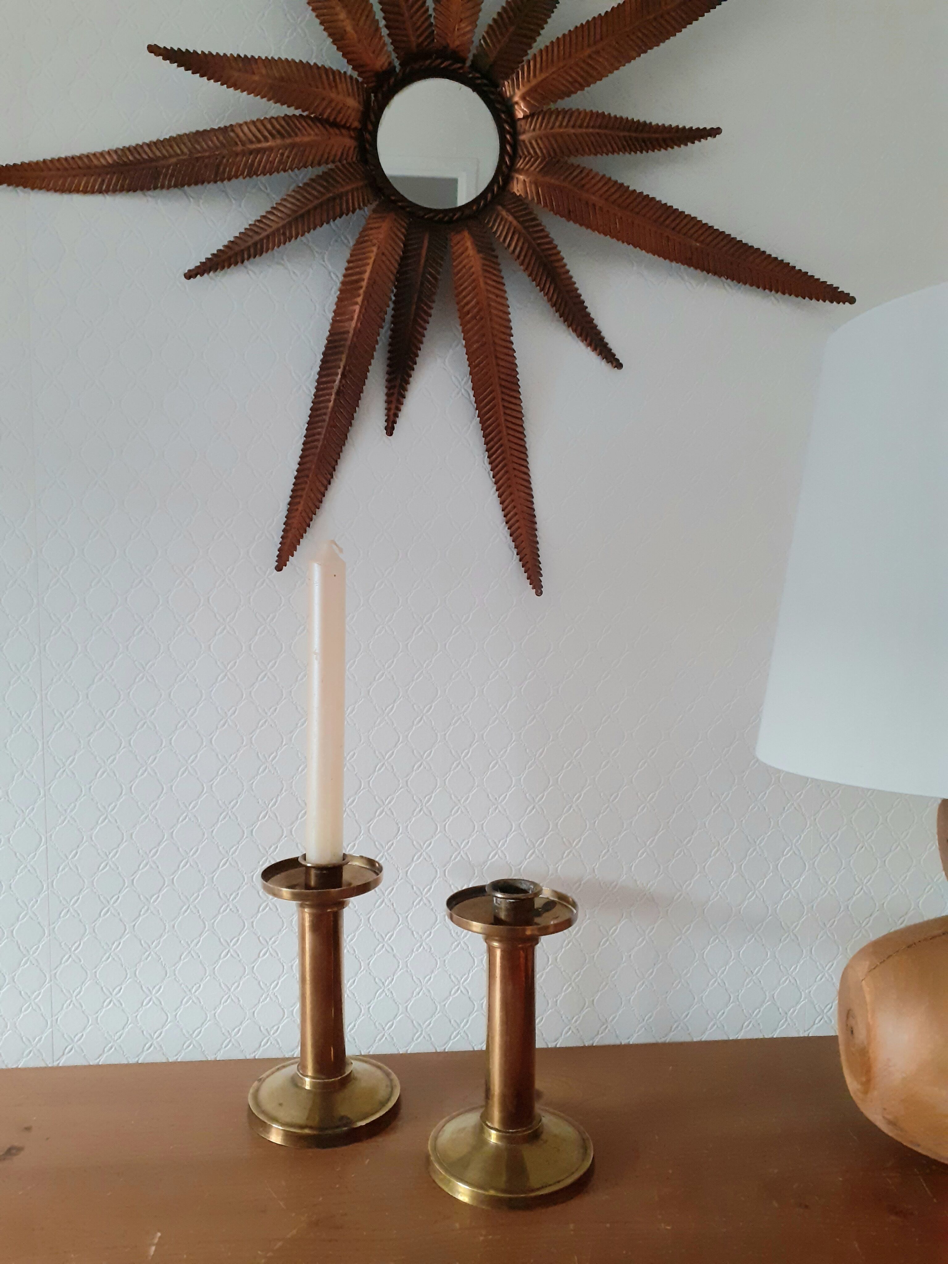 Pair of brass candle holders