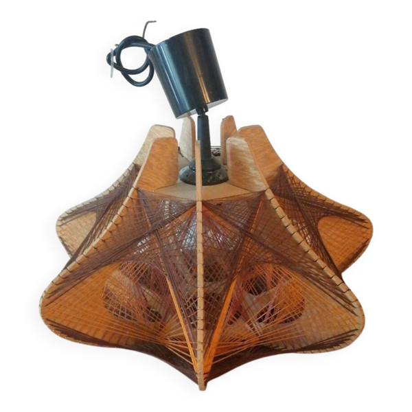 Suspension lustre scandinave 1970 fils bois — Beyit