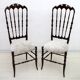Pair of Gaetano Descalzi Midcentury Italian Chiavari High Back Chairs, 1950