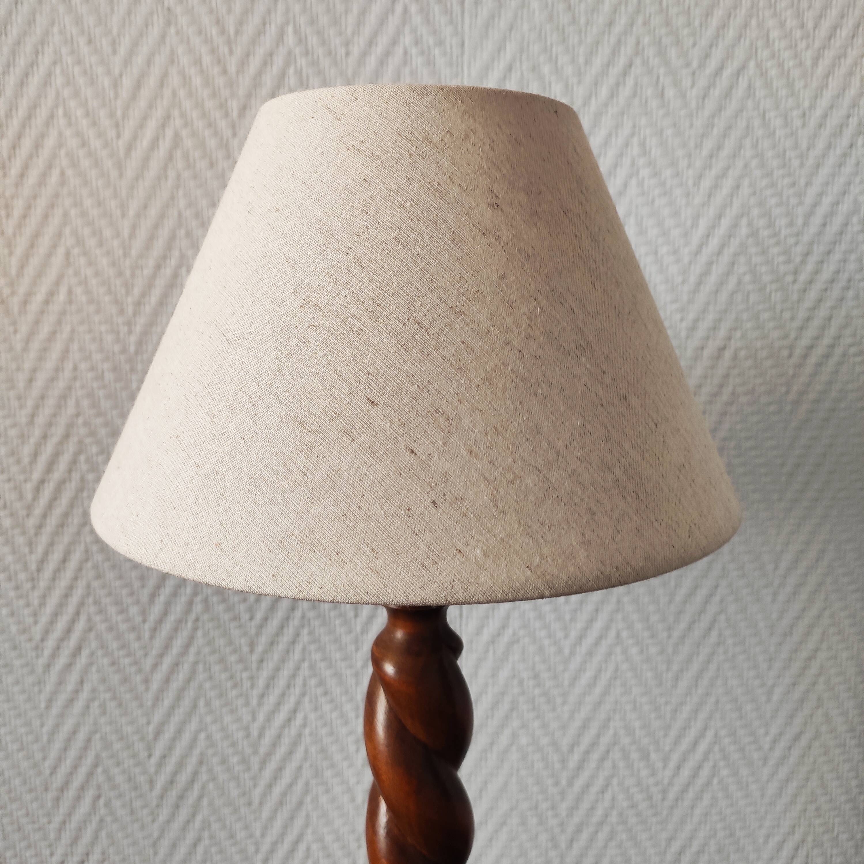 French lamp from the mid-20th century in twisted wood.