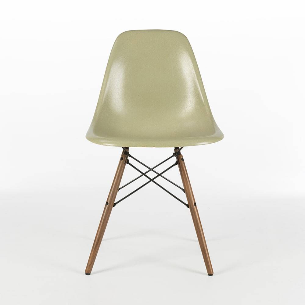 Grey Yellow Herman Miller Vintage Original Eames DSW Side Shell Chair