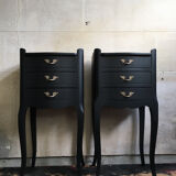 Vintage black revamped bedside tables