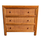 Vintage rattan chest of drawers