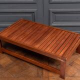 Wooden slatted coffee table 1980 removable top