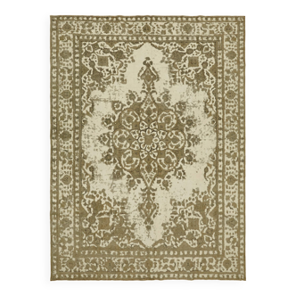 Handmade Turkish Contemporary 1980s 293 cm x 380 cm Beige Wool Carpet