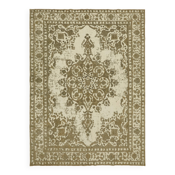Handmade Turkish Contemporary 1980s 293 cm x 380 cm Beige Wool Carpet