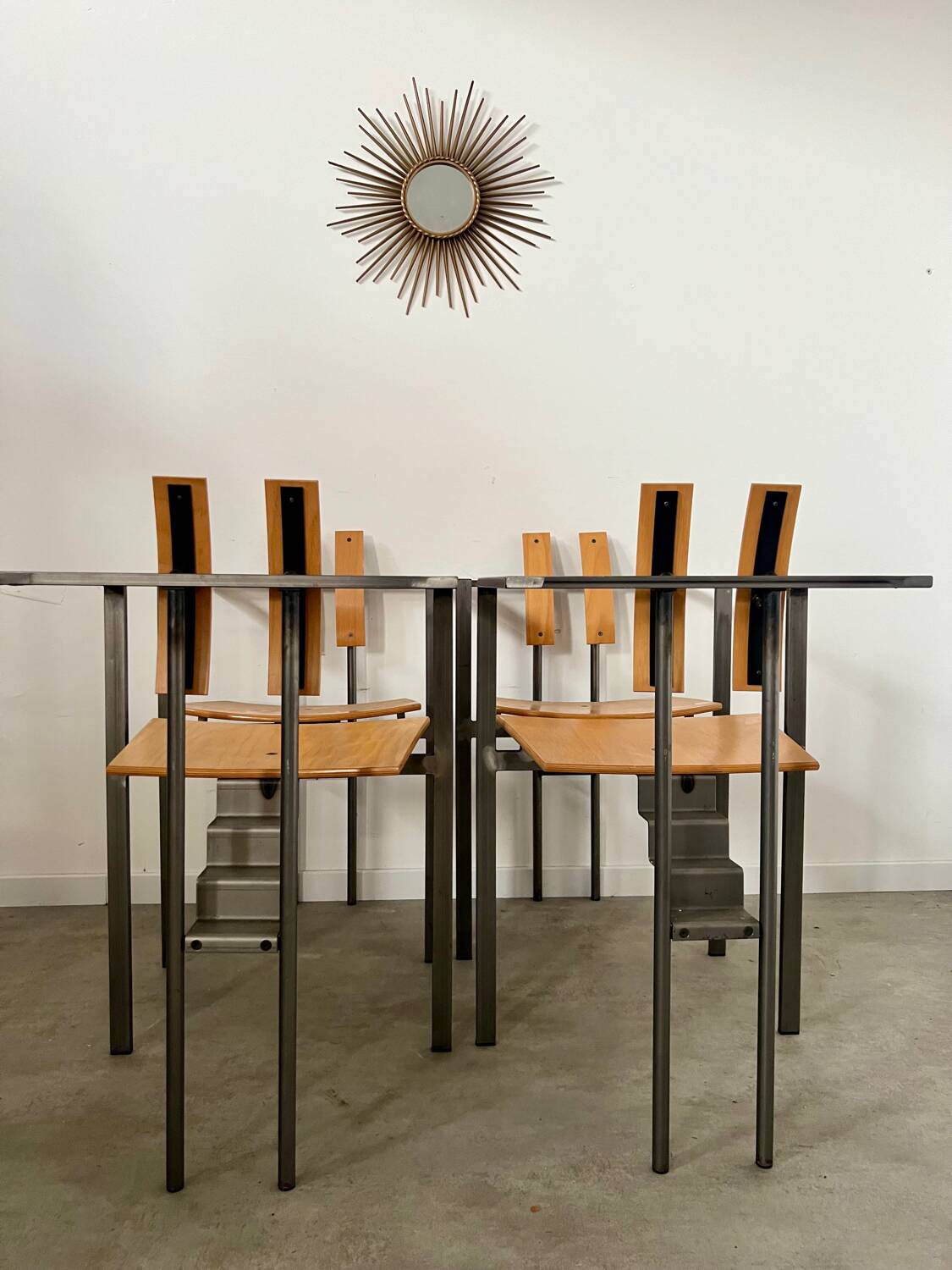 4 old raw design chairs Karl Friedrich Forster model Trix KFF postmodern 70s/80s