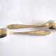 Set of 2 silver-plated teaspoons with a gold filigree design, 13.5 cm.