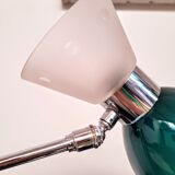 Chrome metal diabolo lamp and green globe