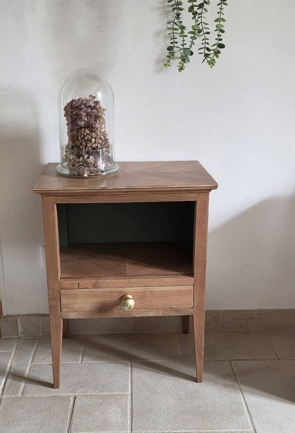Antique spindle leg bedside table