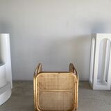 U-shaped armrest rattan armchair, grid canning