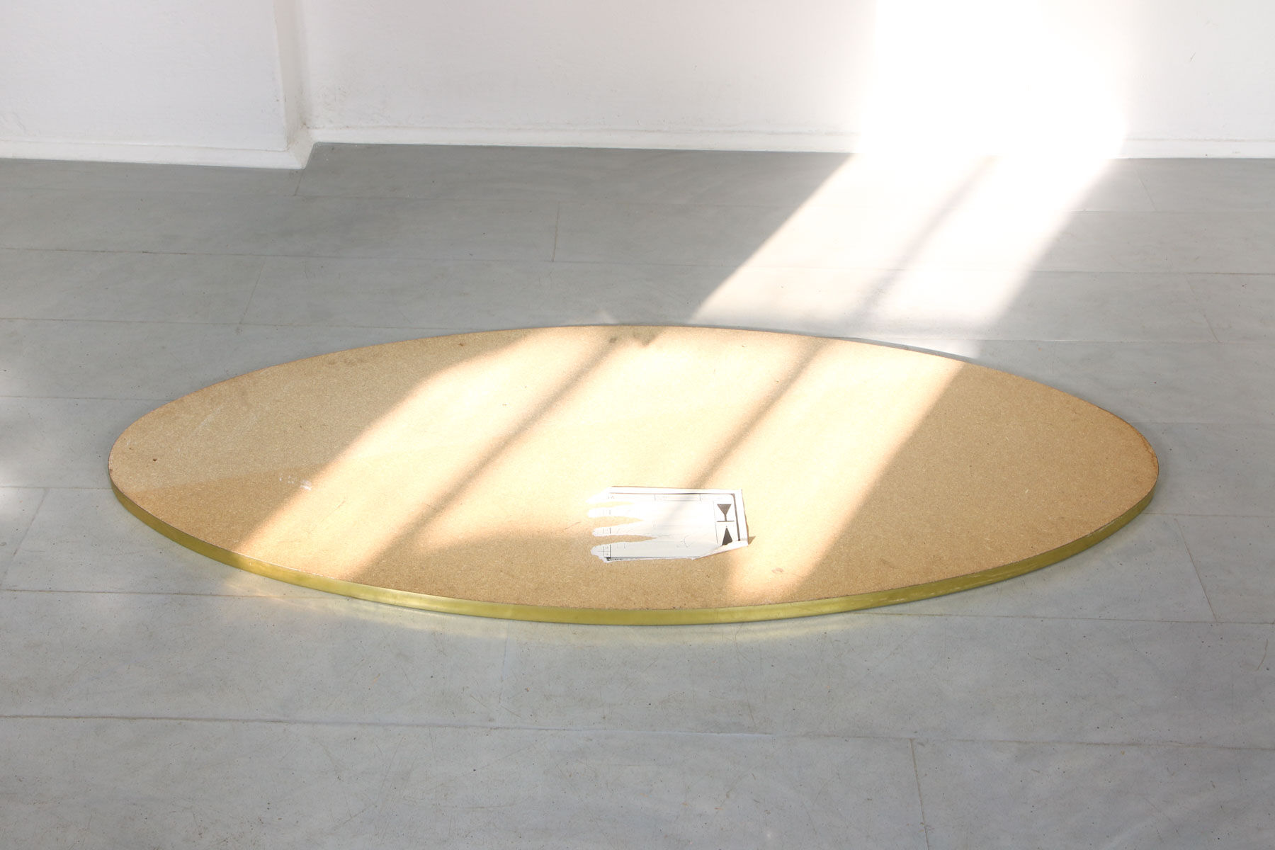 Vintage oval golden frame mirror, 70s