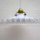 Suspension with serrated opaline lampshade