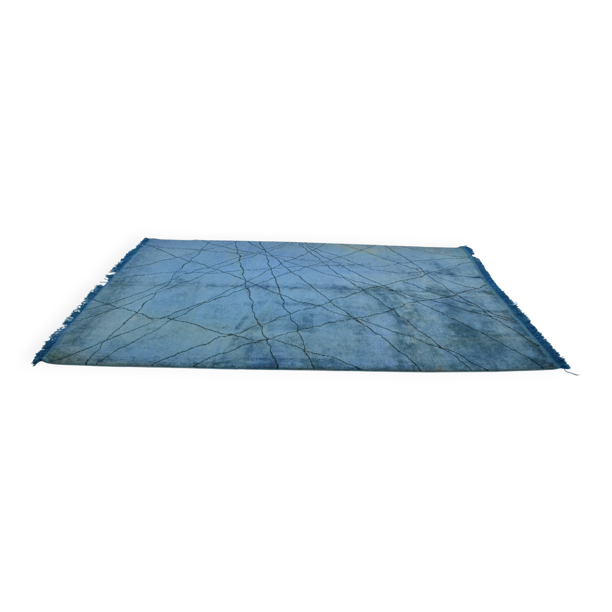 Turqouise Vintage Handmade Hemp Rug sku 3001