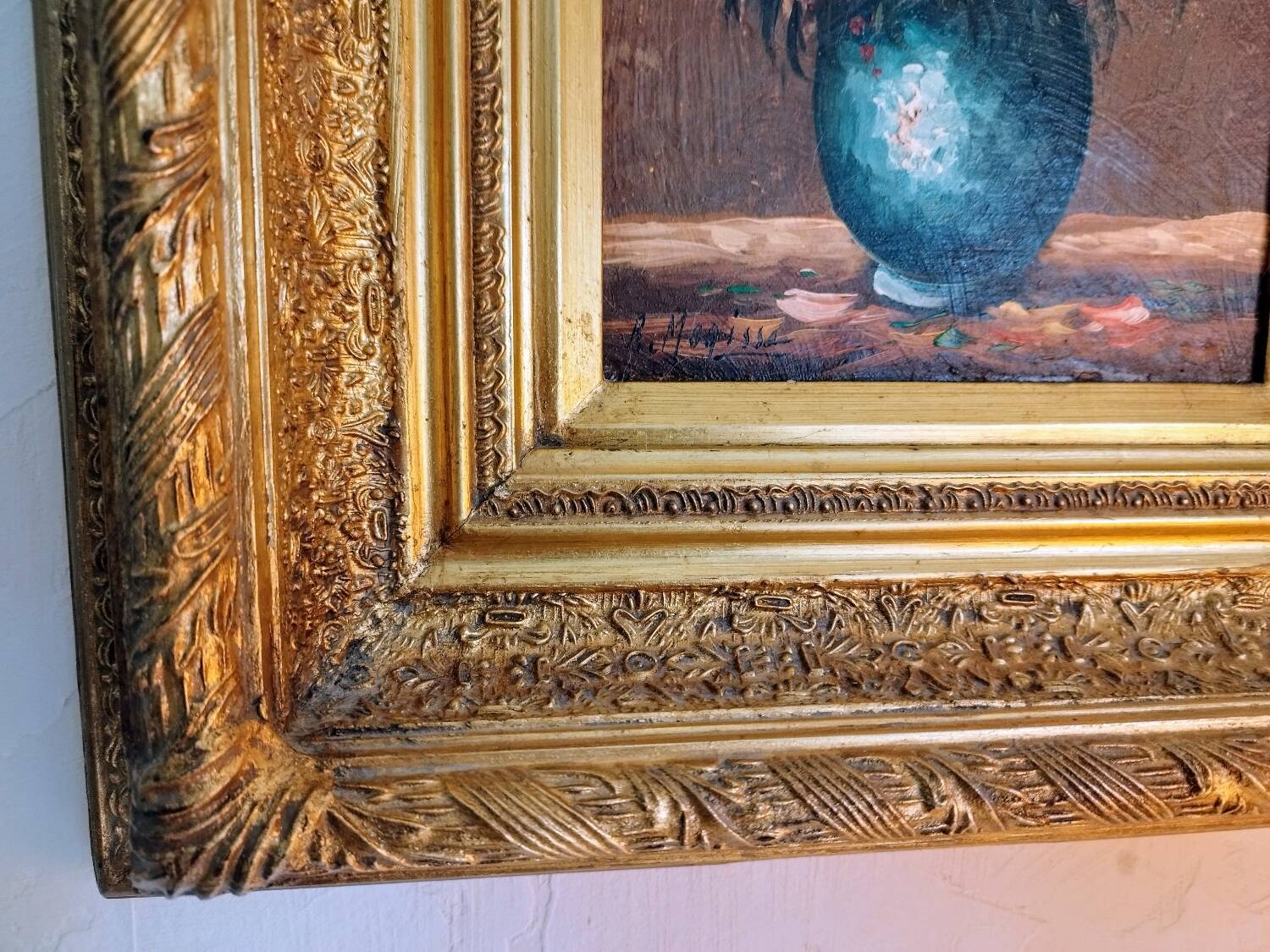 Oil on panel "Bouquet of flowers" signed Robert Mogisse