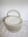 French porcelain dessert plates, green and gold.
