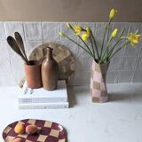 Pink Check Twist Vase