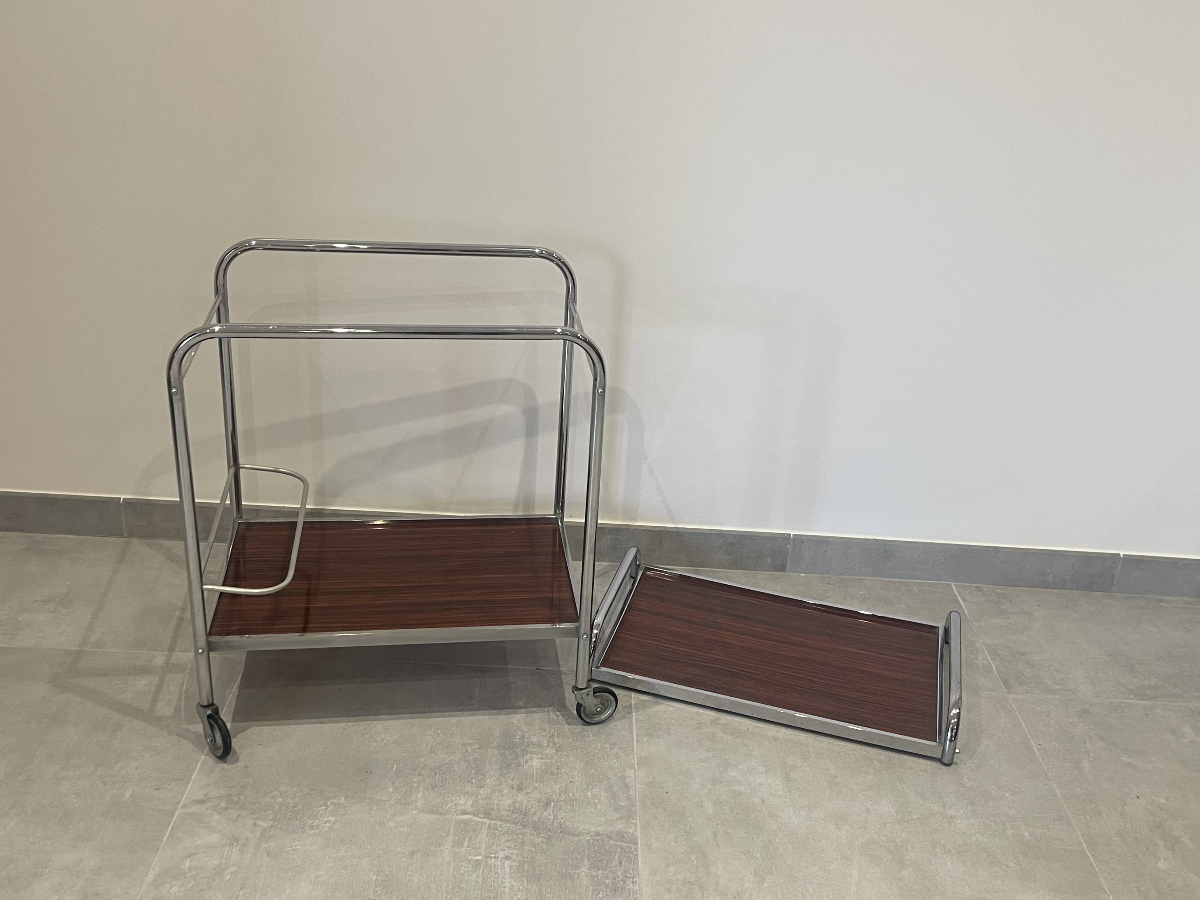Rare 1970s design side table, removable tray.