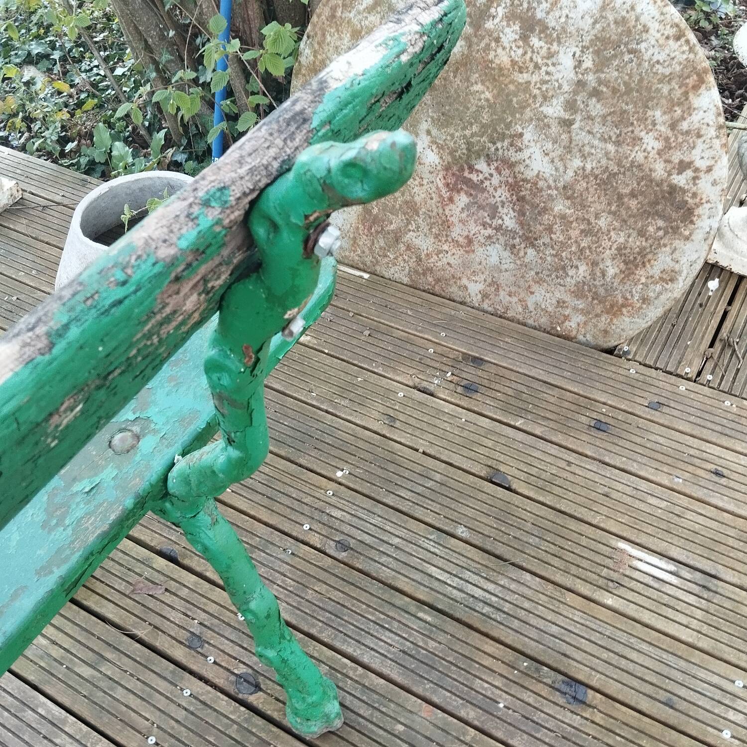 19th century cast iron public garden bench