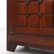 Art Deco carved geometric sideboard by Charles Dudouyt in oak, France ca. 1
