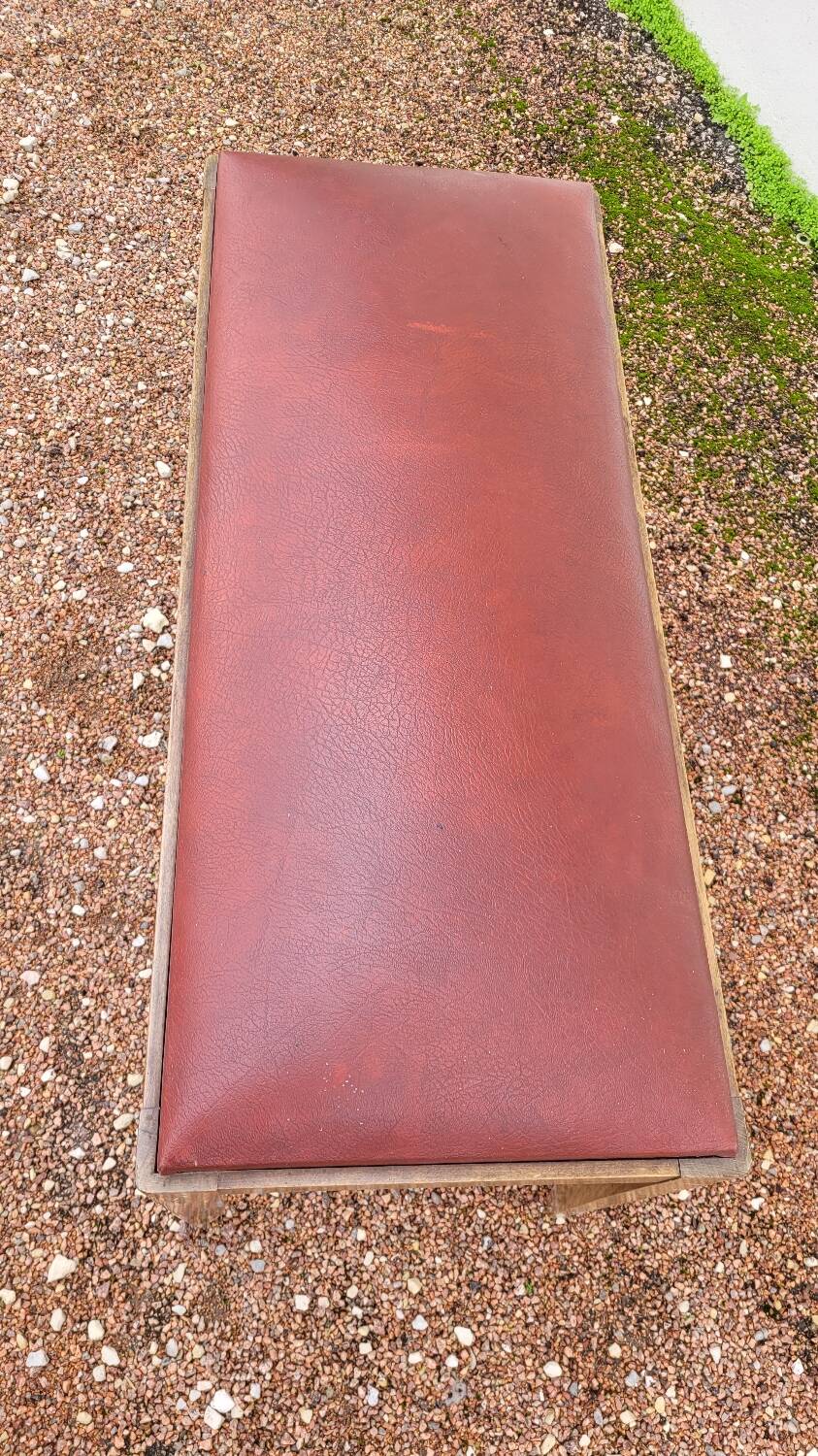 Art Deco piano stool bench in original Skai.