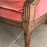 Velvet shepherdess armchair