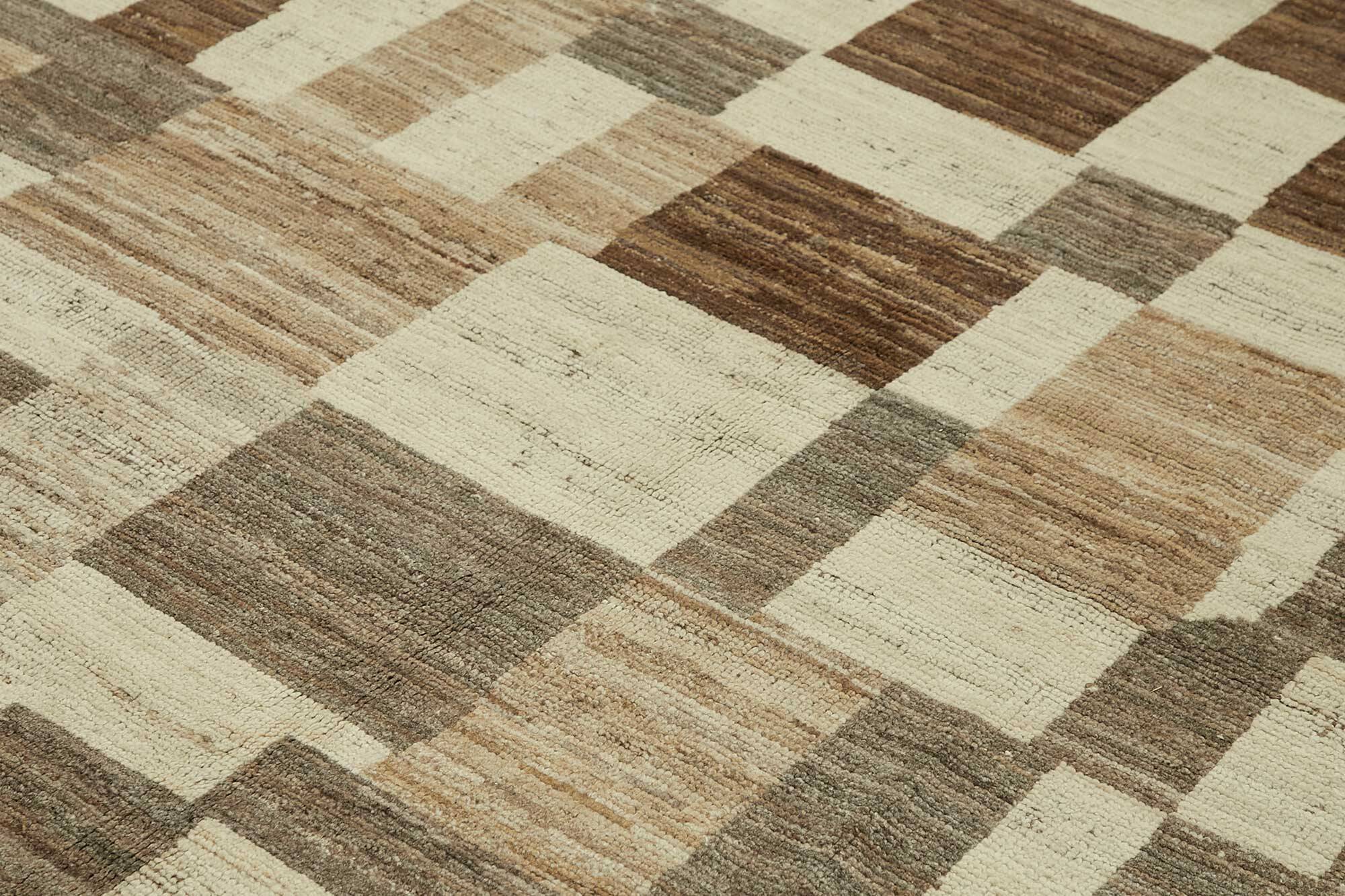 Handmade Turkish One of a Kind 228 cm x 312 cm Beige Wool Carpet