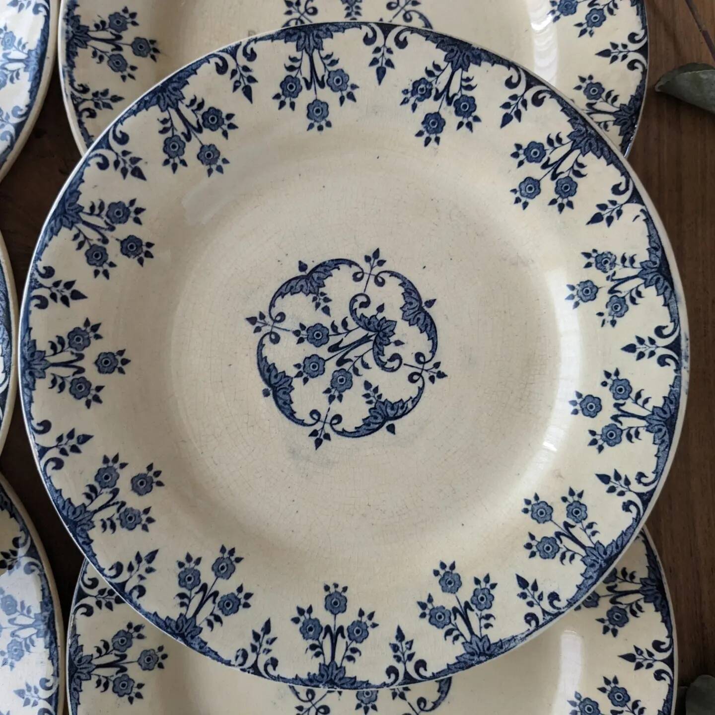 Set of 6 plates of Gien iron earth