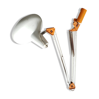 Lampe d'architecte articulée blanche et orange
