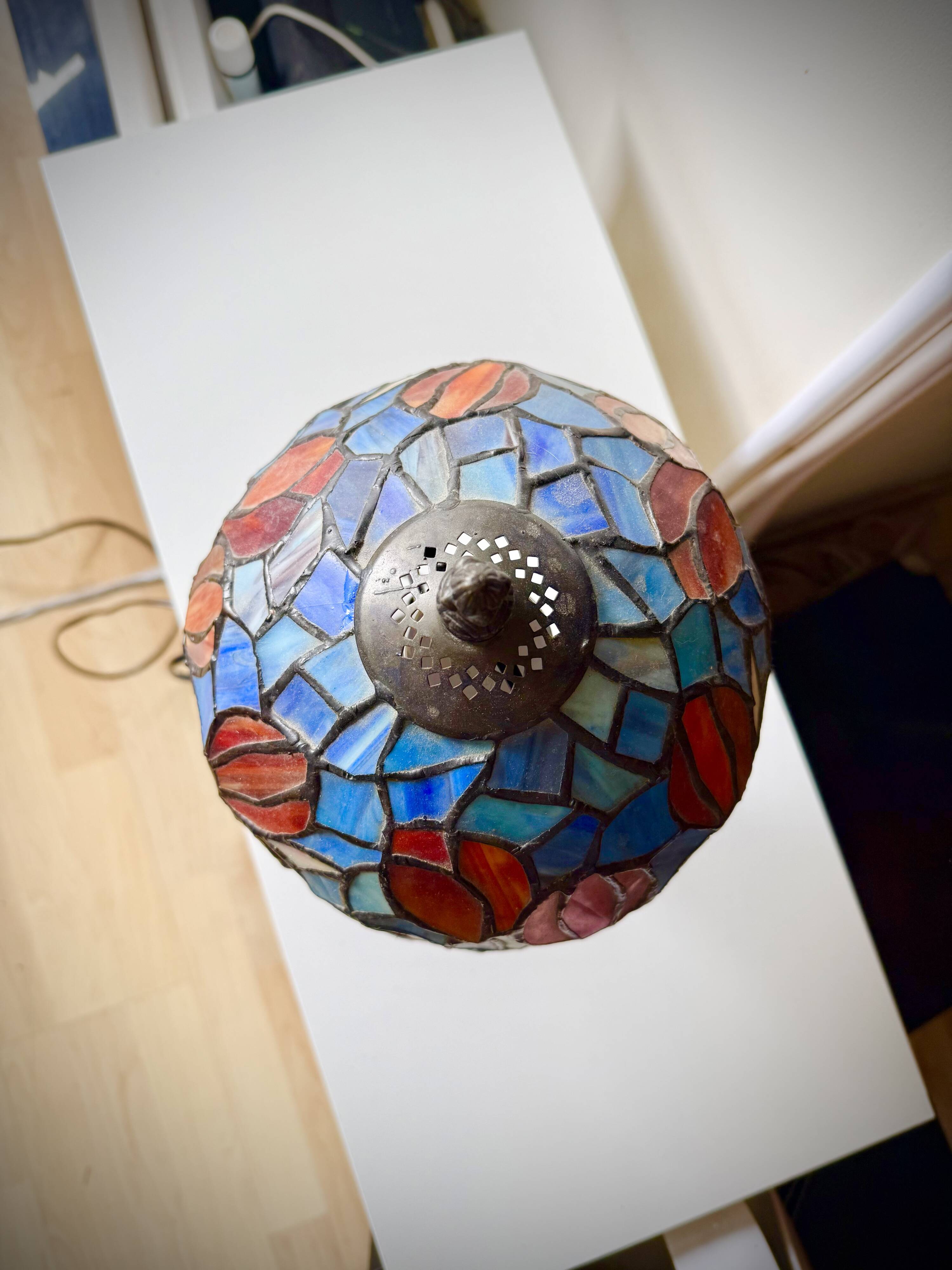Tiffany-style Art Deco mosaic lamp